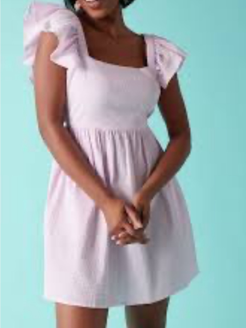 Pink Ruffle Strap Summer Dress - Picture 4 of 4